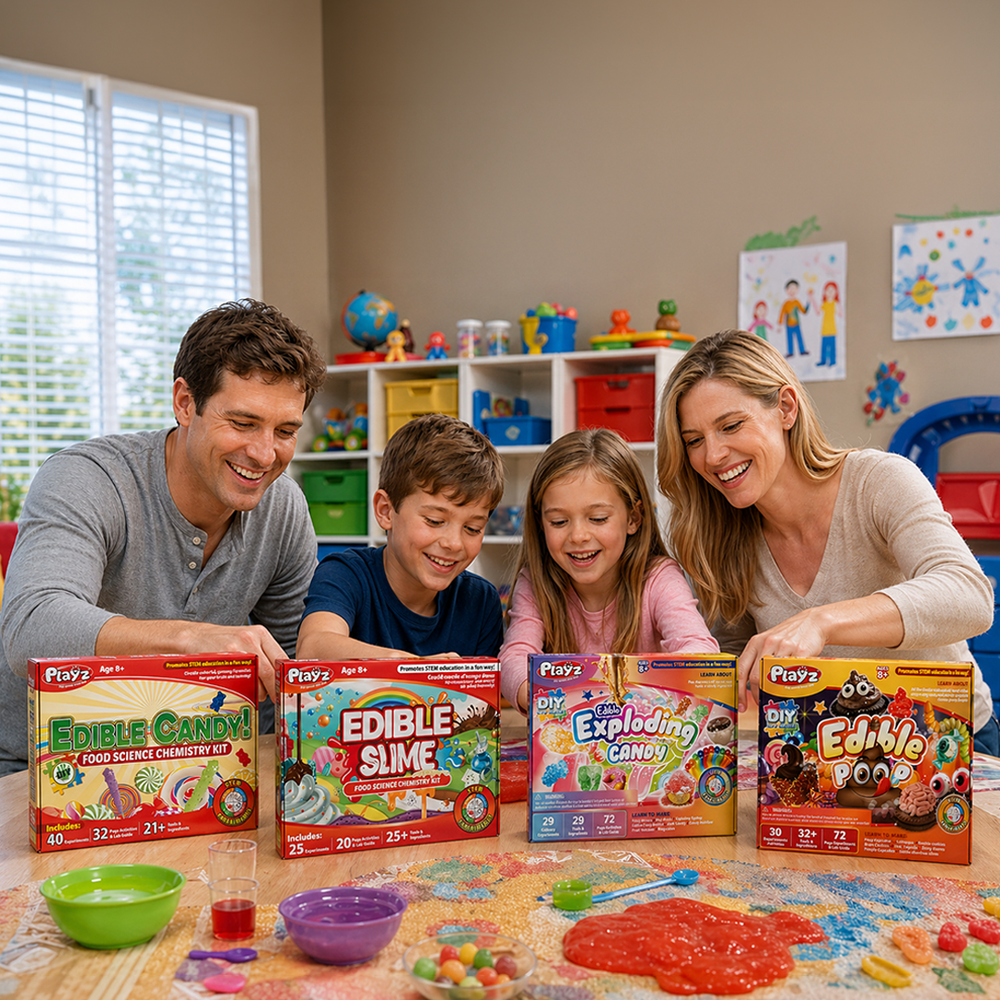 Edible Science Combo - Edible Candy + Edible Slime + Edible Exploding Science + Edible Poop kits for kids 8+ Stem Learning