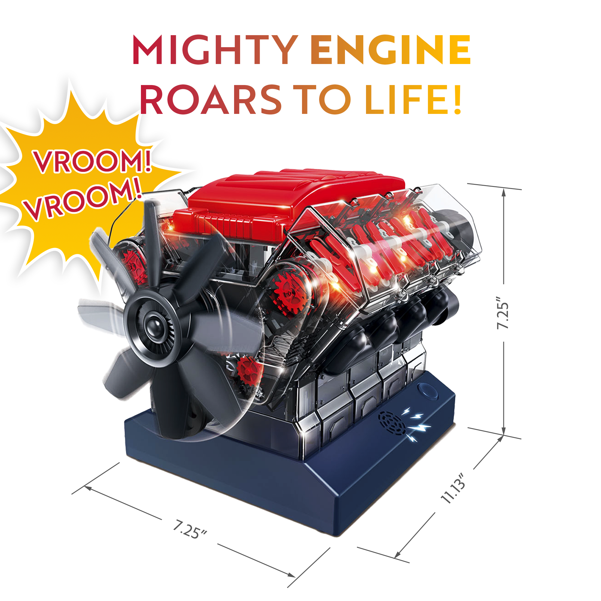 ENJOMOR V8 Internal Combustion Engine Model Kit 1/6 Scale Working 3D-P