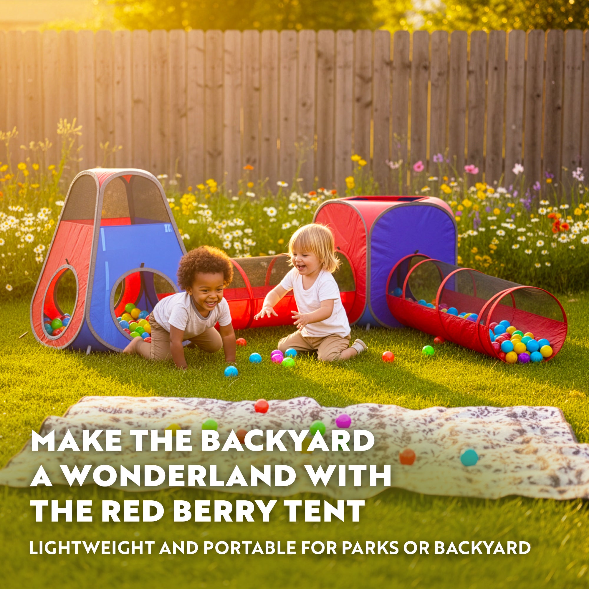 outdoor playhouse tent 4pcs Play Tents And Tunnels Pop Up Children With 2 Crawl Kids For Boys Girls Red family and friends 12 person tents Fahrradanhänger direkt beim Hersteller Wähle Deine Farbe:red-black