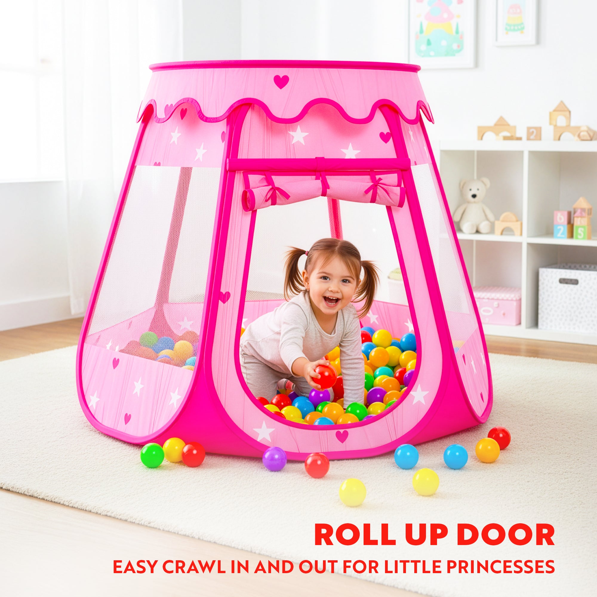 little princess tent Playz Ball Pit Princess Castle Play Tent for Girls w/ 50 Balls Included - Pop Up Children Play Tent for Indoor & Outdoor Use