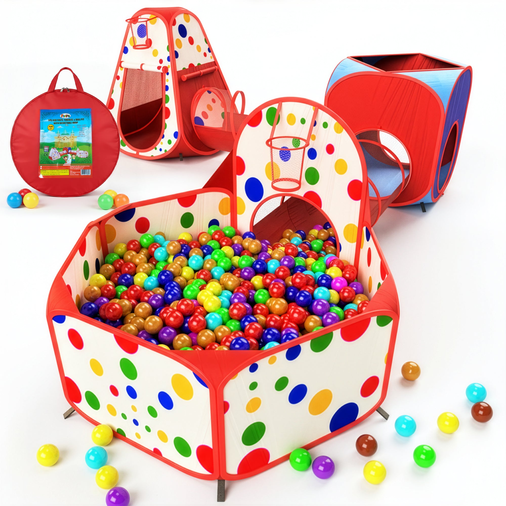 ball pit tent 5pc Ruby Red Play Tent Bundle