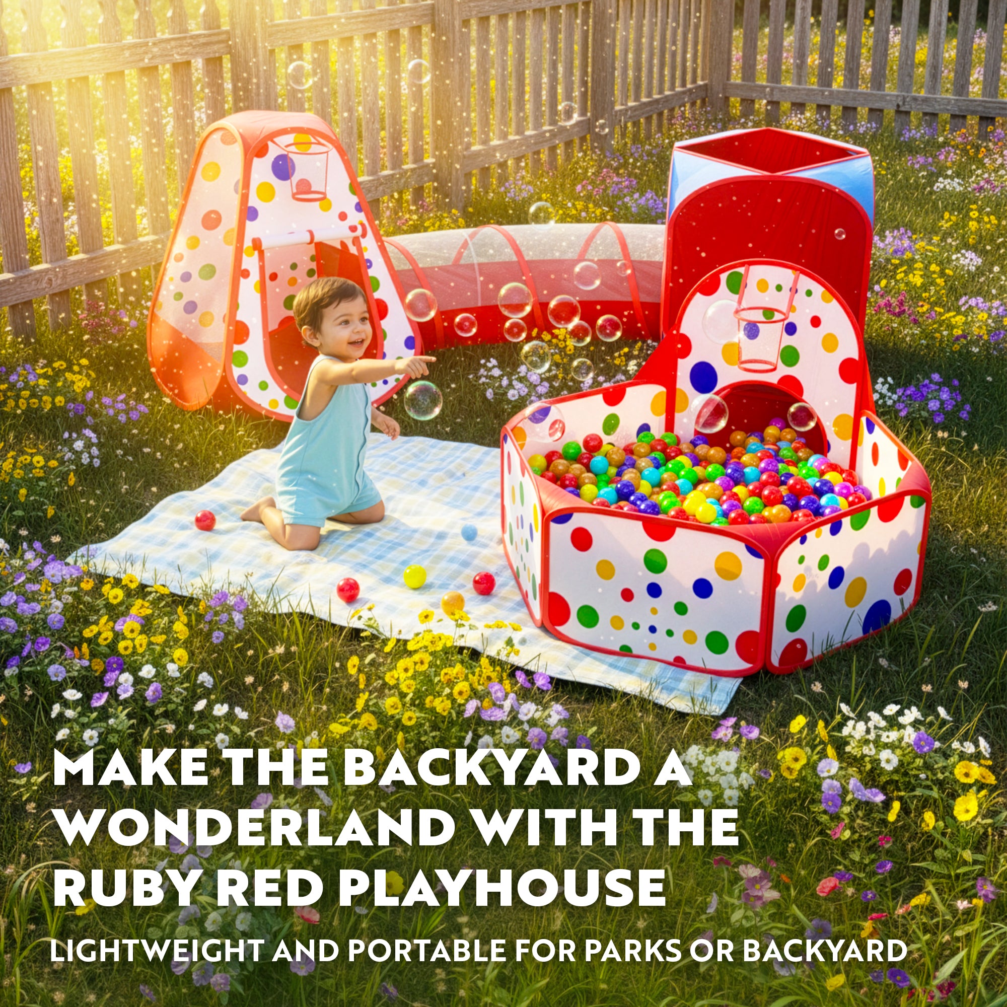 play tent with tunnel 5pc Ruby Red Play Tent Bundle