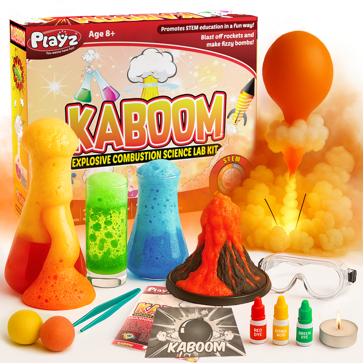Kaboom! Explosive Science Kit for Kids – Playz - Fun for all ages! Kaboom! Explosive Science Kit for Kids – Playz - Fun for all ages!