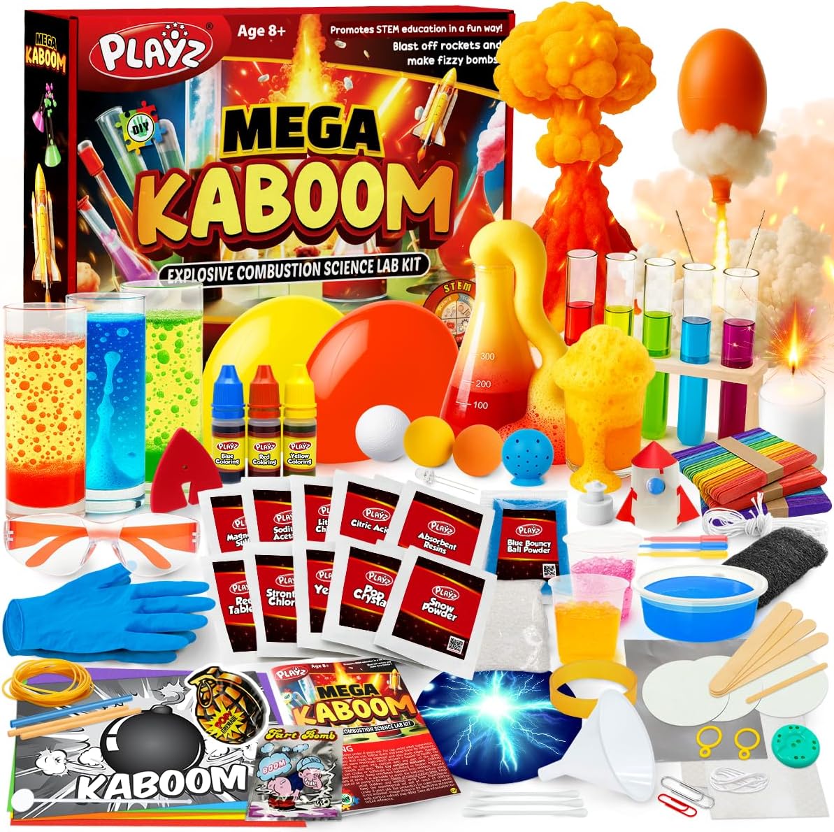 Mega Kaboom! Explosive Science Kit for Kids – Playz - Fun for all ages!