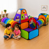 Rainbow Playtime Combo - 5pc Rainbow Tent, Tunnel and Ball Pit set + Extra Large Rainbow Crawl Tunnel for kids - Indoor/outdoor Pop-up Play set